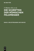 Cover: Erl&auml;uterungen und Indices - De Gruyter