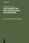 Cover: Erl&auml;uterungen und Indices - De Gruyter