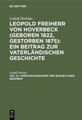 Cover: Verfassungskampf und budgetloses Regiment - De Gruyter