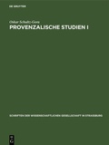 Cover: Provenzalische Studien I - De Gruyter