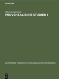 Cover: Provenzalische Studien I - De Gruyter