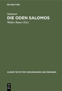 Abbildung von: Die Oden Salomos - De Gruyter