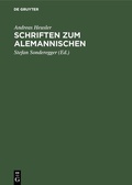 Cover: Schriften zum Alemannischen - De Gruyter Mouton