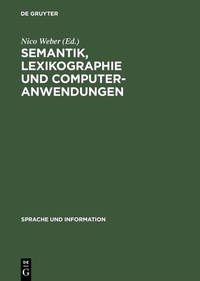 Abbildung von: Semantik, Lexikographie und Computeranwendungen - De Gruyter