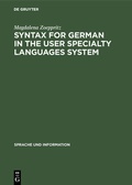 Cover: Syntax for German in the User Specialty Languages System - De Gruyter