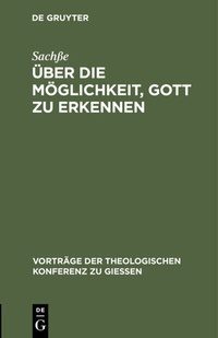 Abbildung von: Über die Möglichkeit, Gott zu erkennen - De Gruyter