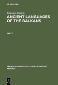 Cover: Ancient Languages of the Balkans - De Gruyter Mouton