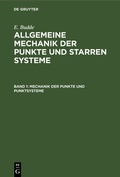 Cover: Mechanik der Punkte und Punktsysteme - De Gruyter
