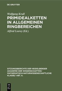 Enlarge image Cover: Primidealketten in allgemeinen Ringbereichen - De Gruyter