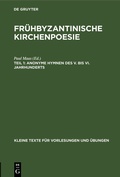 Cover: Anonyme Hymnen des V. bis VI. Jahrhunderts - De Gruyter Mouton