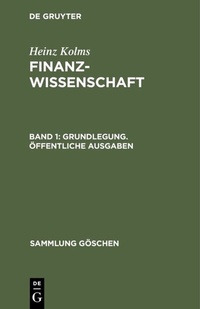 Abbildung von: Grundlegung. Öffentliche Ausgaben - De Gruyter