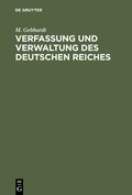 Cover: Verfassung und Verwaltung des Deutschen Reiches - De Gruyter