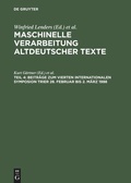 Cover: Beitr&auml;ge zum Vierten Internationalen Symposion Trier 28. Februar bis 2. M&auml;rz 1988 - De Gruyter