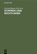 Cover: Stimmen und Richtlinien - De Gruyter