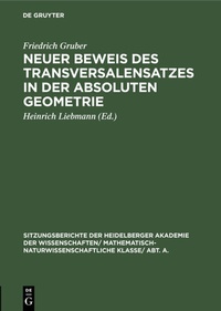 Abbildung von: Neuer Beweis des Transversalensatzes in der absoluten Geometrie - De Gruyter