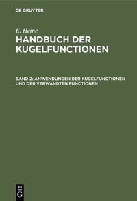 Abbildung von: Anwendungen der Kugelfunctionen und der verwandten Functionen - De Gruyter