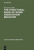 Cover: The structural basis of word association behavior - De Gruyter Mouton