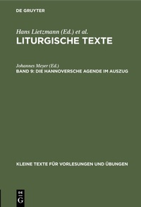 Abbildung von: Die Hannoversche Agende im Auszug - De Gruyter