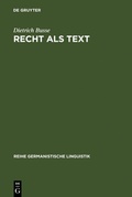 Cover: Recht als Text - De Gruyter