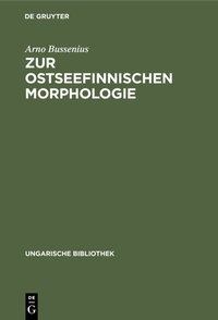 Abbildung von: Zur ostseefinnischen Morphologie - De Gruyter