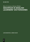 Cover: Grammar in English learners' dictionaries - De Gruyter Mouton