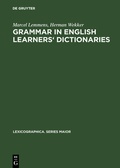 Cover: Grammar in English learners' dictionaries - De Gruyter