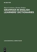 Cover: Grammar in English learners' dictionaries - De Gruyter