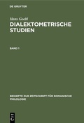 Cover: Dialektometrische Studien. Band 1 - De Gruyter