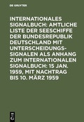 Cover: 15 Jan. 1959, mit Nachtrag bis 10. M&auml;rz 1959 - De Gruyter