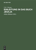 Cover: Einleitung in das Buch Jesaja - De Gruyter