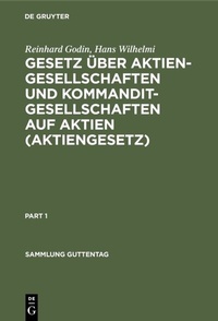 Abbildung von: Gesetz über Aktiengesellschaften und Kommanditgesellschaften auf Aktien (Aktiengesetz) - De Gruyter