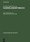 Cover: Handelsgesetzbuch / &sect;&sect; 373-376, &sect;&sect; 377-382 - De Gruyter