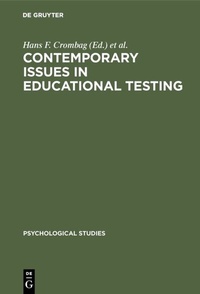 Enlarge image Cover: Contemporary issues in educational testing - De Gruyter Mouton