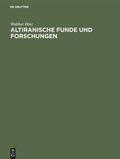 Cover: Altiranische Funde und Forschungen - De Gruyter