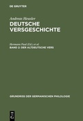 Cover: Der altdeutsche Vers - De Gruyter
