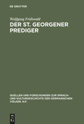 Cover: Der St. Georgener Prediger - De Gruyter