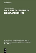 Cover: Das Ebersignum im Germanischen - De Gruyter