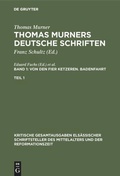 Cover: Von den fier ketzeren. Badenfahrt - De Gruyter