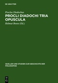 Cover: Procli Diadochi Tria opuscula - De Gruyter