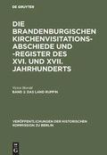 Cover: Das Land Ruppin - De Gruyter