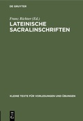 Cover: Lateinische Sacralinschriften - De Gruyter