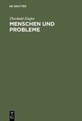 Cover: Menschen und Probleme - De Gruyter