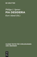 Cover: Pia Desideria - De Gruyter