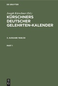 Cover: K&uuml;rschners Deutscher Gelehrten-Kalender. 3. Ausgabe 1928/29 - De Gruyter