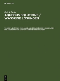 Abbildung von: Data for Inorganic and Organic Compounds. Daten für Anorganische und Organische Verbindungen - De Gruyter