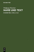Cover: Name und Text - De Gruyter