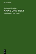 Cover: Name und Text - De Gruyter