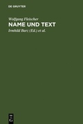 Cover: Name und Text - De Gruyter