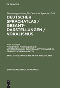 Cover: Phonetisch-phonologische Untersuchungen zur Vokalentwicklung in den deutschen Dialekten - De Gruyter