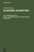 Cover: Kleinere Schriften zur deutschen Philologie - De Gruyter